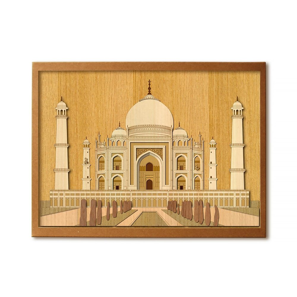 KINOWA Wooden Art Kit Kiharie Taj Mahal Made in Japan