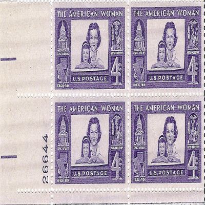 1960 American Woman 4 Cent US Postage Stamp Plate Block MNH Scott #1152
