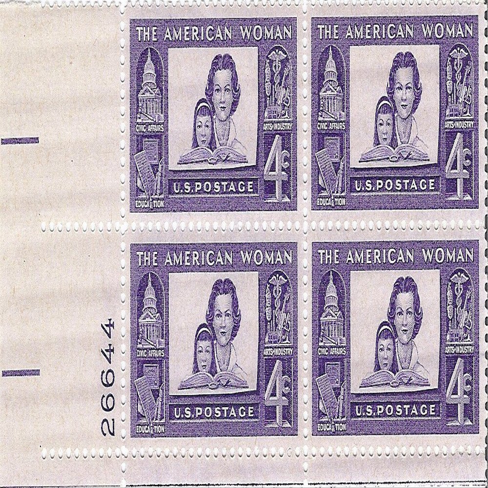 1960 American Woman 4 Cent US Postage Stamp Plate Block MNH Scott #1152