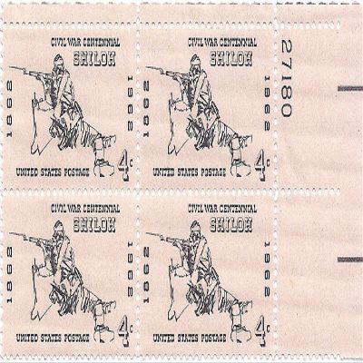 1961 Shiloh US Postage Stamp 4 Cent Plate Block MNH Scott #1179