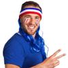 Boland 62047 French Headband with Hair, One Size, White, Blue, Red, Stretchy Headband, Blue Hair, Football Fan, Fancy Dress, Accessory, Carnival, Theme Party view 1