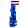 Boland 62047 French Headband with Hair, One Size, White, Blue, Red, Stretchy Headband, Blue Hair, Football Fan, Fancy Dress, Accessory, Carnival, Theme Party view 2