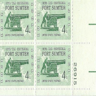 1961 Fort Sumter US Postage Stamp Plate Block MNH Scott #1178