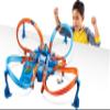 Hot Wheels Track Set with 1:64 Scale Toy Car, 4 Intersections for Crashing, Powered by a Motorized Booster, Criss-Cross Crash Track (Amazon Exclusive) view 3