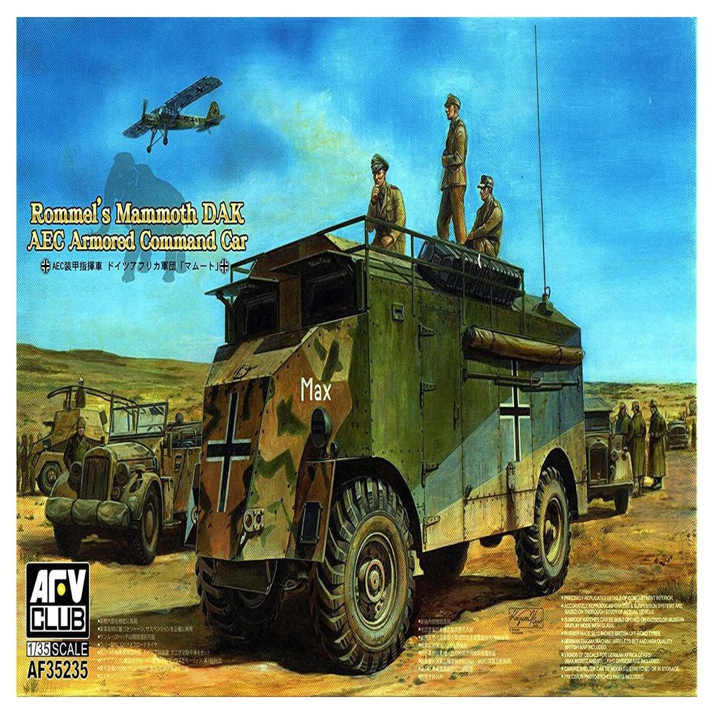 AFV Club Unbekannt AF35235 Model Kit AEC Armoured Commander Car of Rommel DAK Mam Mammoth