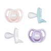 Tommee Tippee Ultra-Light Silicone Pacifier, 0-6 Months, Symmetrical One-Piece Design, BPA-Free Silicone Binkies, Pink/Purple/Green, Pack of 4 view 1