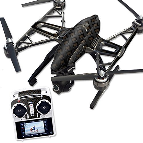 MightySkins Skin Compatible with Yuneec Q500 & Q500+ Quadcopter Drone wrap Cover Sticker Skins Black Wall
