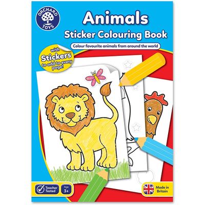 Orchard Toys Animals Colouring and Activity Book, Educational Activity Book for Preschoolers, for Kids Age 3+, Ideal for Parties, A4
