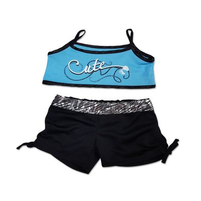 Cute Blue Tank Top w/Leggings Outfit Fits Most 14" - 18" Build-a-Bear and Make Your Own Stuffed Animals