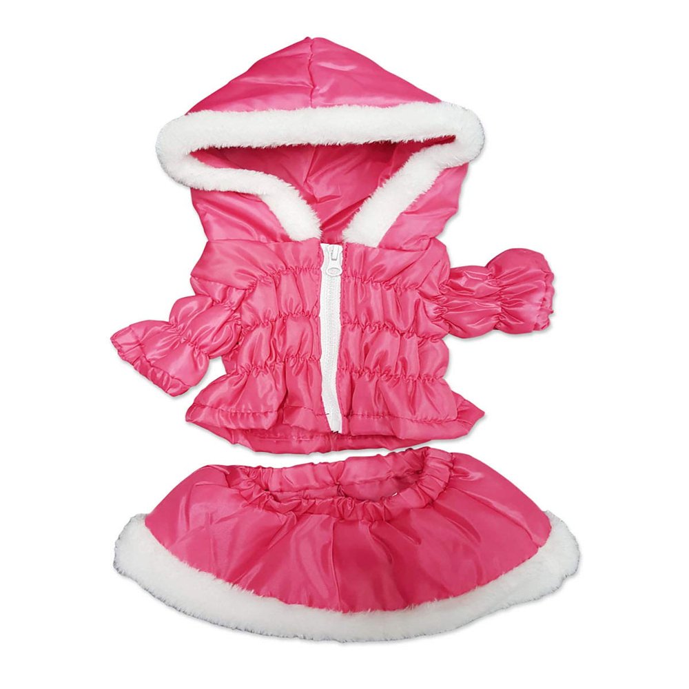 Hot Pink Parka and Skirt Outfit Fits Most 14" - 18" Build-a-Bear and Make Your Own Stuffed Animals