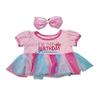Birthday Princess w/ Bow Outfit Fits Most 14" - 18" Build-a-bear and Make Your Own Stuffed Animals view 2