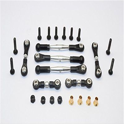 GPM For Tamiya GF01 & TL01 Upgrade Parts Aluminum Anti-Thread Turnbuckle - 7Pcs Set Silver