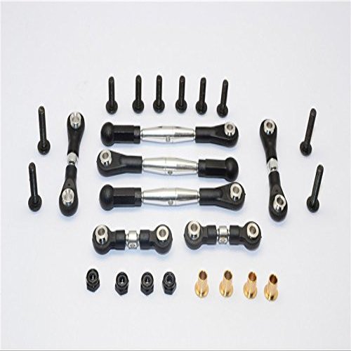 GPM For Tamiya GF01 & TL01 Upgrade Parts Aluminum Anti-Thread Turnbuckle - 7Pcs Set Silver