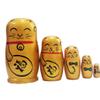 Winterworm Set of 5 Maneki Neko Lucky Cat Golden Wooden Traditional Russian Nesting Dolls Japanese Chinese Character Fu Handmade Christmas Birthday Gift for Kids Boys Girls Home Decoration view 4