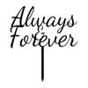 Always & Forever Custom Wedding Cake Topper Personalized Glitter Red Cake Topper Color Option Available 6"-7" Inches Wide view 3