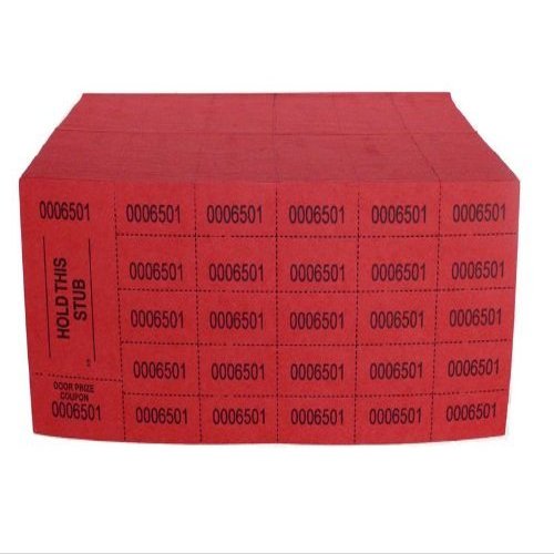 High Security Tricky Tray Auction Tickets (Red)- National Bingo