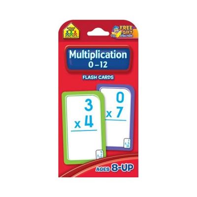 20 Pack SCHOOL ZONE PUBLISHING MULTIPLICATION 0-12 FLASH CARDS