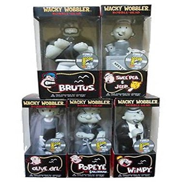 2006 SDCC Popeye Wacky Wobbler Set Black and White Exclusive