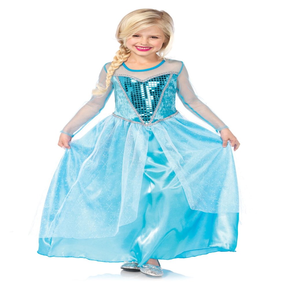 1 PC. Girls' Fantasy Snow Queen Dress - Medium - Aqua