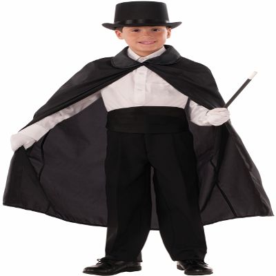 Rubies Magician 36 Inch Long Cape for Kids, Unisex Standard Black