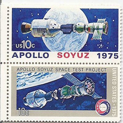 1975 Apollo Soyuz US Postage Stamp Pair MNH Scott # 1569 & #1570