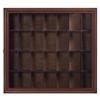 Gallery Solutions - 18x16 Shot Glass Collection - Walnut Collectable Display Case - Hinged Front - 28 Display Slots for Shot Glasses - Bar, Home, Office Accessories view 2