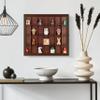 Gallery Solutions - 18x16 Shot Glass Collection - Walnut Collectable Display Case - Hinged Front - 28 Display Slots for Shot Glasses - Bar, Home, Office Accessories view 4