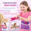 Beauty Hair Stylist Set - Boutique Beauty Salon Fashion Pretend Play Set for Girls with Toy Blow Dryer, Curler, Scissors, Comb, Mirror & Other Styling Tools view 4