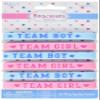 Amscan Team Girl or Boy Baby Shower Party Rubber Bracelets, 6 Ct, One Size, Pink/Blue view 1