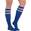 Blue Striped Knee Socks - Versatile One Size Fit - Ultimate Comfort & Style Socks Ideal For Athletics, Everyday Wear & Festive Parties - 1 Pair view 2