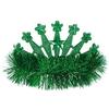 Amscan Stars Gem and Tinsel Fringed Crown Tiara, 5" x 4", Green view 1