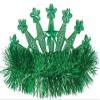 Amscan Stars Gem and Tinsel Fringed Crown Tiara, 5" x 4", Green view 2