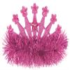 Amscan Stars Gem and Tinsel Fringed Crown Tiara, 5" x 4", Pink view 1