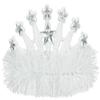 Amscan Stars Gem and Tinsel Fringed Crown Tiara, 4"x 5", White view 1