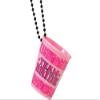 Amscan Team Bride Shot Glass Pendant Black Bead Necklaces, 6 Ct, 20", Pink view 1