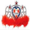 Amscan Bright Birthday Light Up Tiara with Marabou Party Accessories, Red and Silver, 3 1/2" x 5", Multicolor view 1