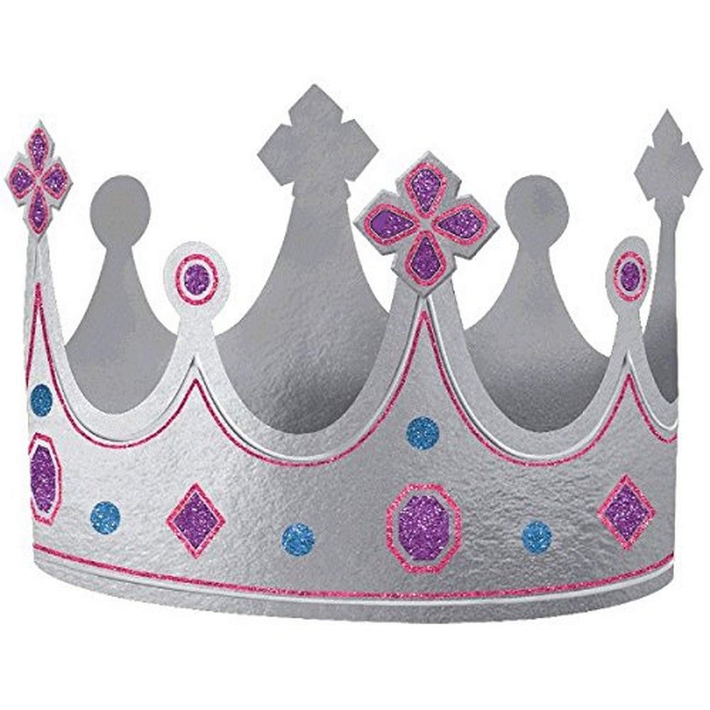 amscan "Silver Chic Child Paper Crown, 5 1/4"" x 22"", Multi Color"