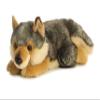 Aurora Realistic Miyoni Lying Wolf Stuffed Animal - Lifelike Details Make a Cherished Companion - Perfect for Decorating Bedrooms or Classrooms - Gray 11.5 Inches view 2