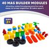 POPULAR PLAYTHINGS Mag Builder Building Set, Magnetic Vehicle Toy for Kids Imagination and Creative Play, Crazy Shapes Gift for Children - 40 Pieces view 3