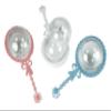 12 RATTLES Baby Shower Favor filler 4" long (12- PINK & BLUE & WHITE) view 1