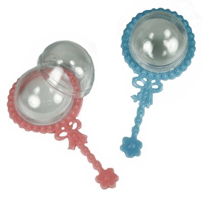 12 RATTLES Baby Shower Favor Filler 4" Long (12- Pink & Blue)