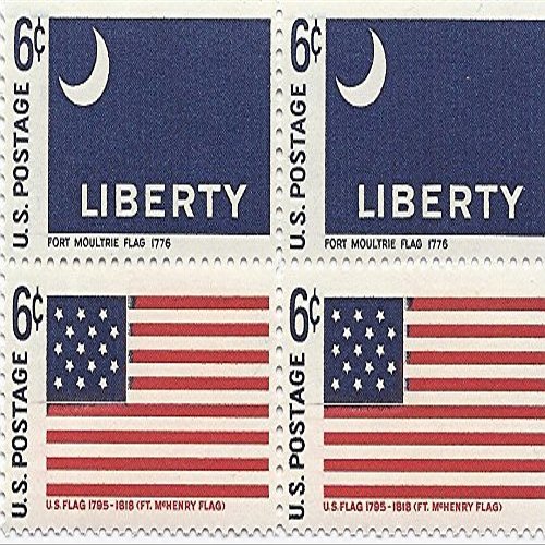 1968 US Postage Stamp Block Of 4 Flags 6 Cent MNH Scott #1345 And #1346