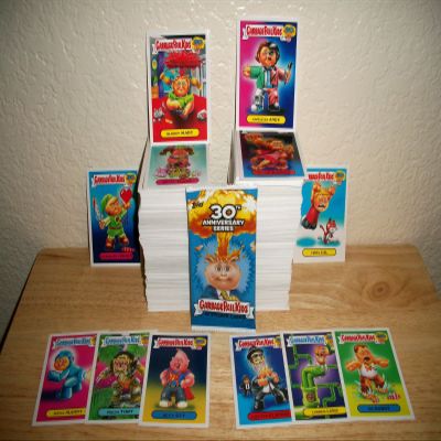 2015 GARBAGE PAIL KIDS 30th ANNIVERSARY LOT OF THIRTY DIFFERENT STICKERS + 2 CEREAL KILLER STICKERS.