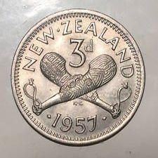 1957 New Zealand Threepence -- Uncirculated