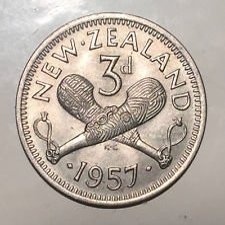 1957 New Zealand Threepence -- Uncirculated
