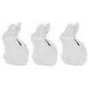 BestPysanky Set of 3 Blank Unpainted White Easter Bunny Bank Figurines 4 Inches view 1