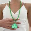 Fun Express - Pl Metallic Beads W/shamrocks for St. Patrick's Day - Jewelry - Mardi Gras Beads - Misc Mardi Gras - St. Patrick's Day - 24 Pieces view 2