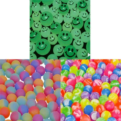 DISCOUNT PARTY AND NOVELTY 36 Super Balls, 12 Each Glow in The Dark, ICY, and Marble SUPERBALLS, All 27MM, Bundle
