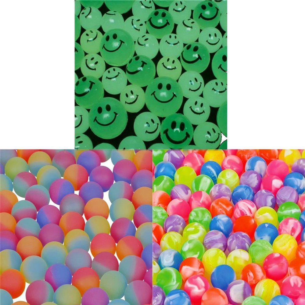 DISCOUNT PARTY AND NOVELTY 36 Super Balls, 12 Each Glow in The Dark, ICY, and Marble SUPERBALLS, All 27MM, Bundle