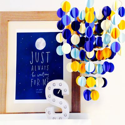Luxe Indigo and Gold Baby Mobile, Nautical Navy Baby Mobile, Crib Mobile, Nursery Mobile, Modern Mobile